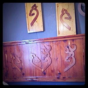 Headboard footboard 3 pictures in one end table